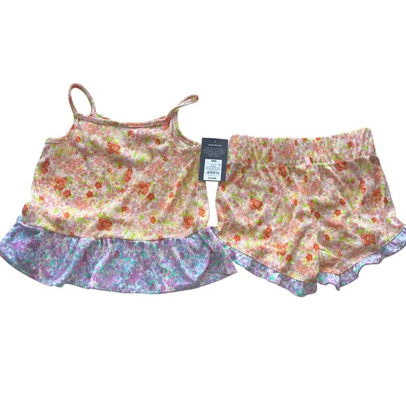 Cat & Jack Long-Sleeve Top Striped Turtleneck & Floral PJ Tank Girls M/8 (3-Pk) - Picture 7 of 13